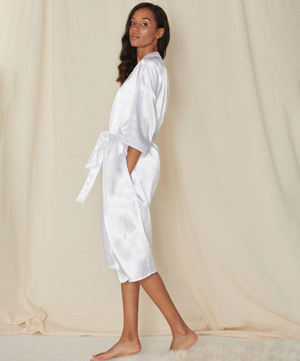 Black - Women's satin robe Robes Towel City Gifting, Gifting & Accessories, Homewares & Towelling, Lounge & Underwear, Rebrandable Schoolwear Centres