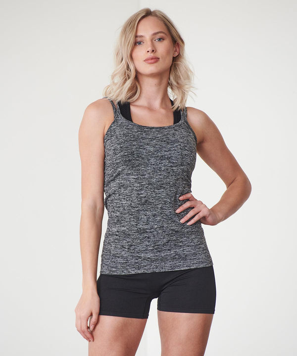 Dark Grey Marl - Women's seamless strappy vest Vests Tombo Athleisurewear, Raladeal - Recently Added, Rebrandable, Sports & Leisure, T-Shirts & Vests Schoolwear Centres