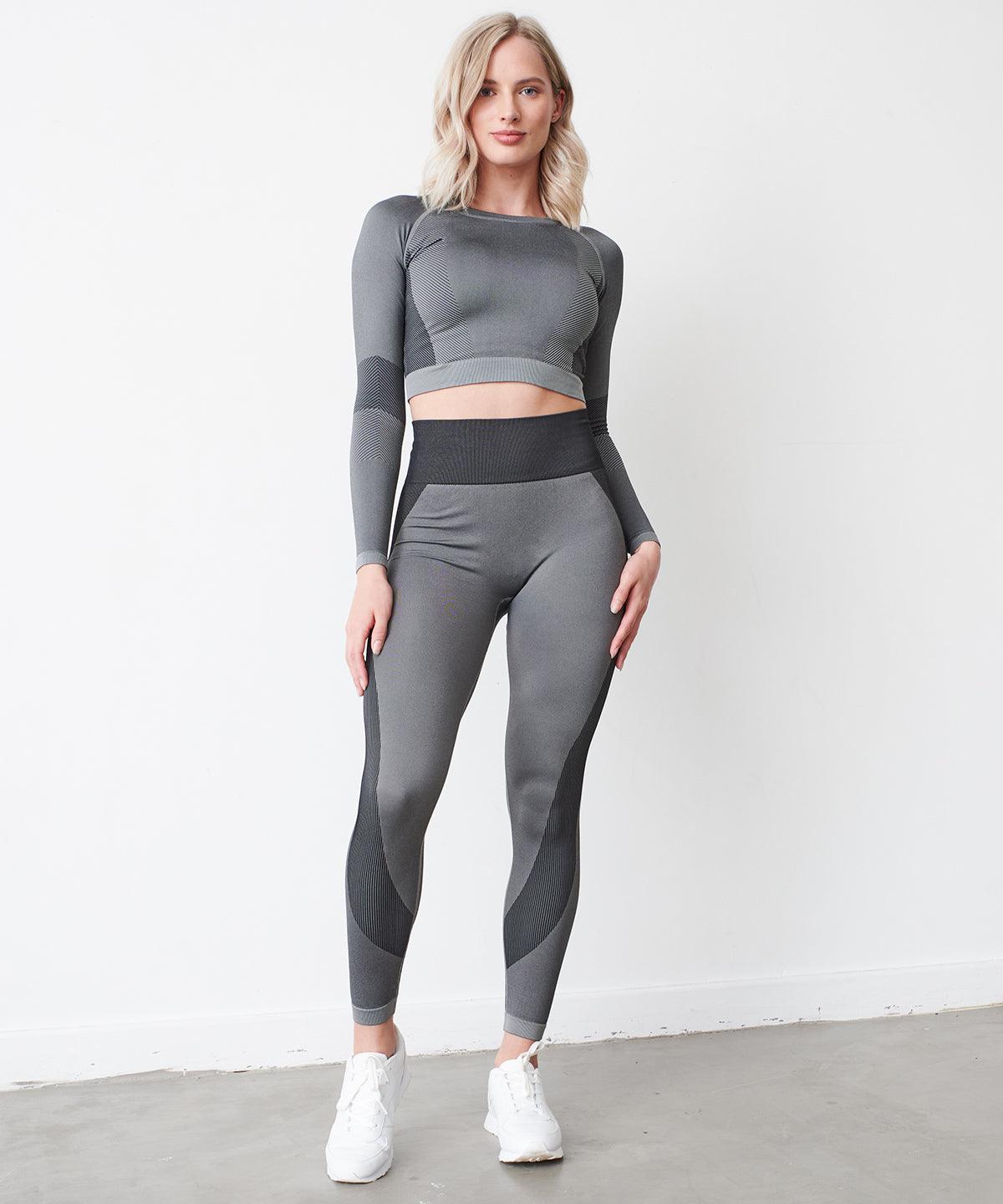 Bright Blue/Navy - Women's seamless panelled leggings Leggings Tombo Activewear & Performance, Leggings, Must Haves, On-Trend Activewear, Padded Perfection, Plus Sizes, Raladeal - Recently Added, Rebrandable, Sports & Leisure, Trousers & Shorts Schoolwear Centres