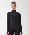 Grey Marl - Women's long-sleeved ¼ zip top Sports Overtops Tombo Activewear & Performance, Sports & Leisure Schoolwear Centres