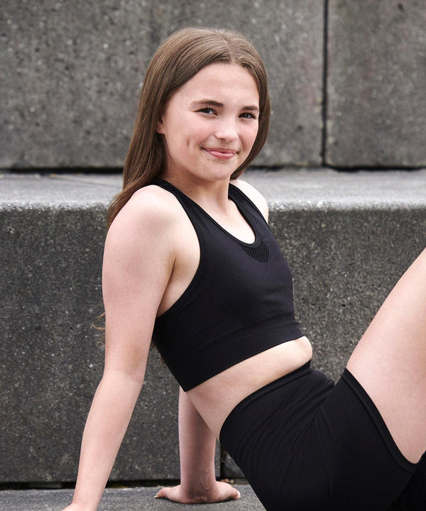 Purple Marl - Kids seamless crop top Bras Tombo Activewear & Performance, Cropped, Plus Sizes, Rebrandable, Sports & Leisure, T-Shirts & Vests Schoolwear Centres