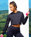 Black - Women's TriDri® cropped jacket Jackets TriDri® Activewear & Performance, Exclusives, Jackets & Coats, Lounge Sets, New For 2021, New Styles For 2021, Outdoor Sports, Rebrandable, Sports & Leisure Schoolwear Centres