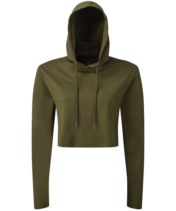 Olive - Women's TriDri® cropped hooded long sleeve t-shirt Hoodies TriDri® Activewear & Performance, Back to the Gym, Exclusives, Gymwear, Lounge Sets, Must Haves, Raladeal - Recently Added, Rebrandable, Sports & Leisure, T-Shirts & Vests, Tracksuits, Trending, Trending Loungewear Schoolwear Centres