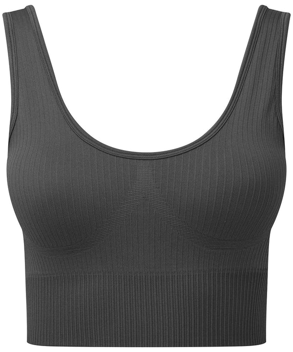 Charcoal - Women's TriDri® ribbed seamless 3D fit multi-sport bra Bras TriDri® Activewear & Performance, Back to the Gym, Co-ords, Exclusives, Lounge Sets, Must Haves, New For 2021, New Styles For 2021, Rebrandable, Sports & Leisure Schoolwear Centres