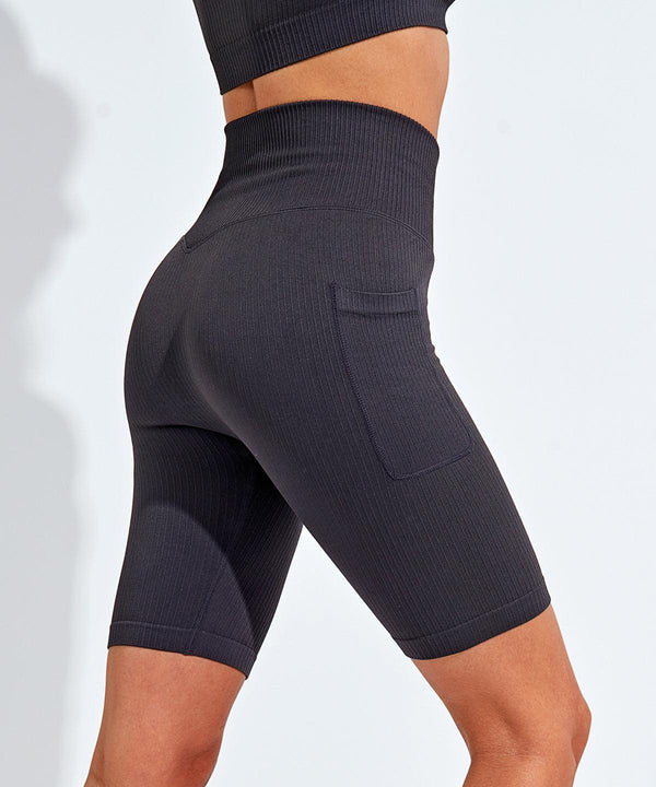 Charcoal - Women’s TriDri® ribbed seamless '3D Fit' cycle shorts Shorts TriDri® Activewear & Performance, Back to the Gym, Exclusives, Festival, Gymwear, New Styles For 2022, Trousers & Shorts, Women's Fashion Schoolwear Centres