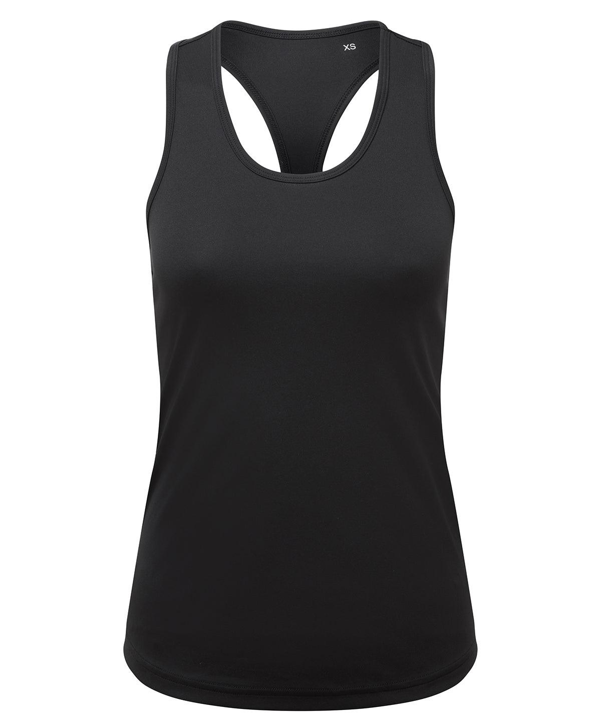 Black - Women’s TriDri® recycled performance slim racerback vest Vests TriDri® Activewear & Performance, Back to the Gym, Exclusives, New Styles For 2022, Organic & Conscious, Women's Fashion Schoolwear Centres