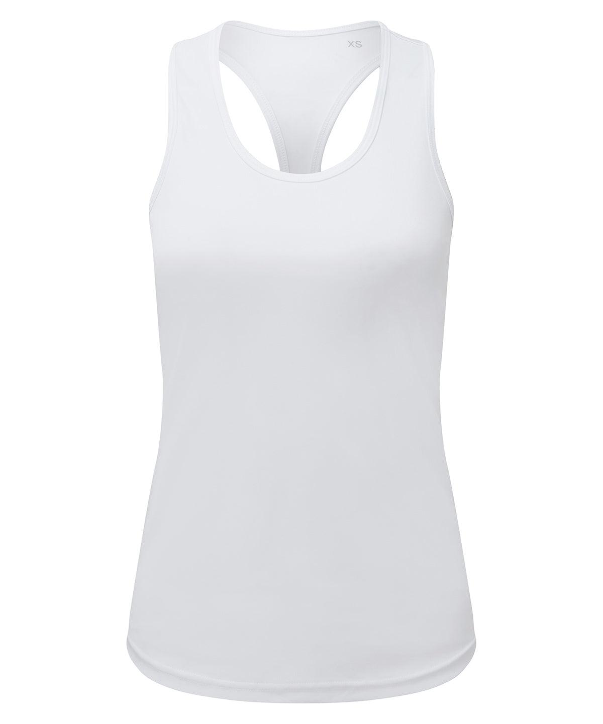 White - Women’s TriDri® recycled performance slim racerback vest Vests TriDri® Activewear & Performance, Back to the Gym, Exclusives, New Styles For 2022, Organic & Conscious, Women's Fashion Schoolwear Centres