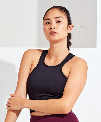 Black - TriDri® performance sports mid-length bra (low impact) Bras TriDri® Activewear & Performance, Athleisurewear, Back to Fitness, Exclusives, Lounge & Underwear, Rebrandable Schoolwear Centres