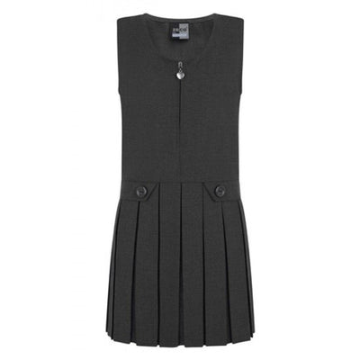 Two Button/Flap Pinafores | Grey | Navy | Bottle | Brown | Black | Royal | Maroon - Schoolwear Centres | School Uniforms near me