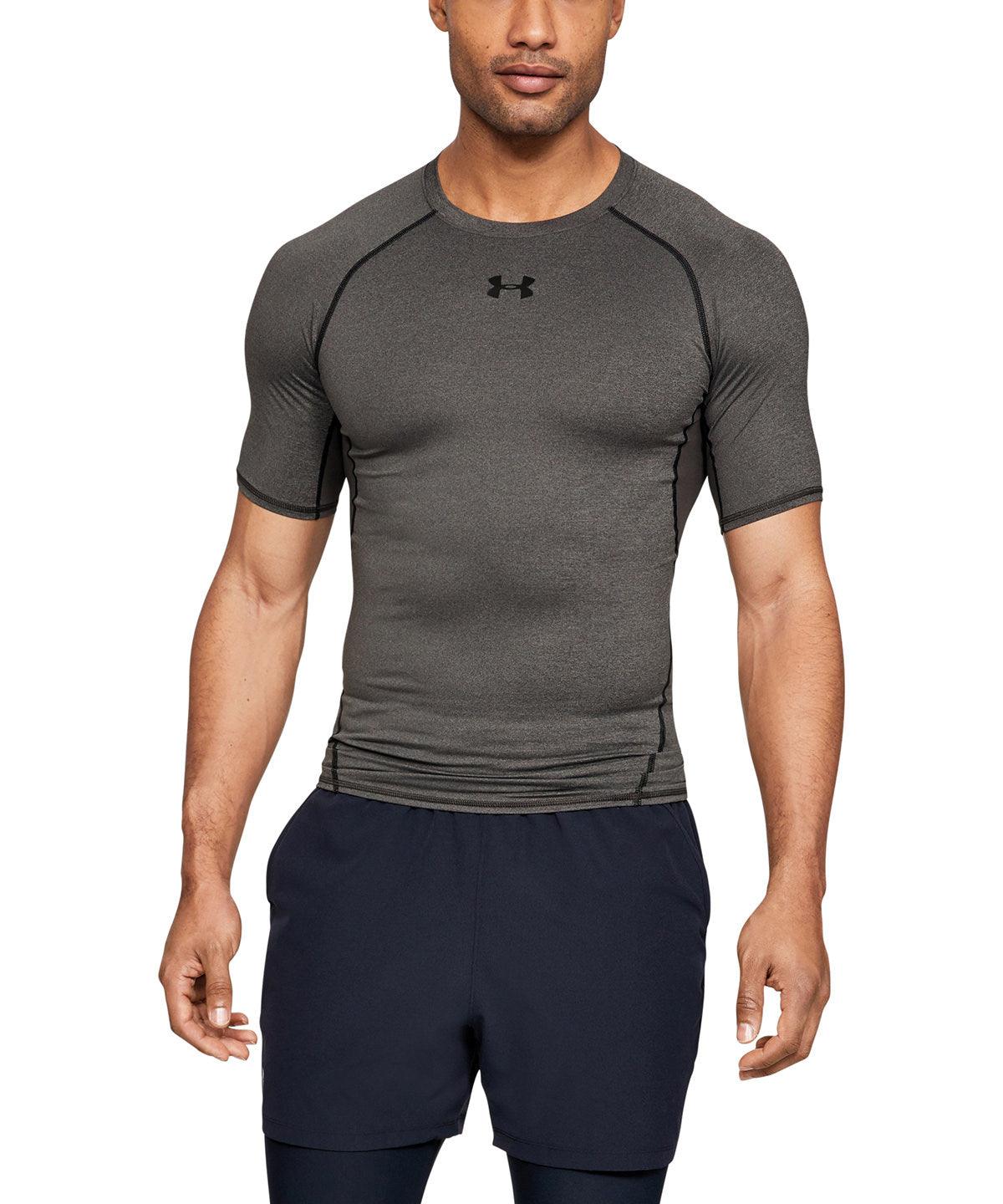 Black/Steel - HeatGear® Armour short sleeve compression shirt Baselayers Under Armour Activewear & Performance, Baselayers, Exclusives, New Colours for 2021, Premium, Premium Sports, Sports & Leisure, Team Sportswear Schoolwear Centres