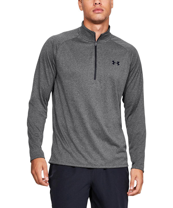 Carbon Heather/Black - Tech™ 2.0 1/2 zip long sleeve Sports Overtops Under Armour Activewear & Performance, Back to the Gym, Exclusives, Gymwear, Must Haves, New Sizes for 2021, Outdoor Sports, Plus Sizes, Premium, Premium Sports, Sports & Leisure, Team Sportswear Schoolwear Centres