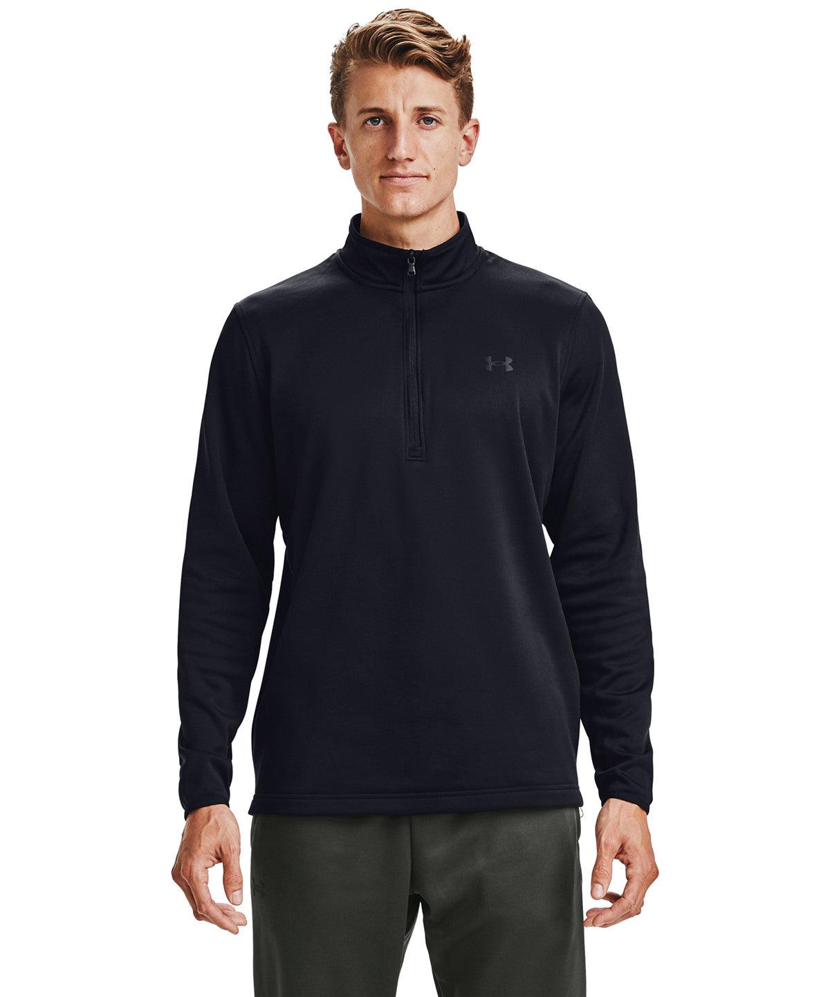 Black/Black - Armour fleece half zip Sports Overtops Under Armour Activewear & Performance, Exclusives, Jackets - Fleece, New For 2021, New Styles For 2021, Outdoor Sports, Plus Sizes, Sports & Leisure Schoolwear Centres
