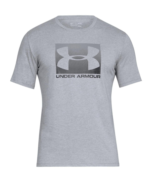 Steel Light Heather/Graphite/Black - UA boxed sport style short sleeve T-Shirts Under Armour Back to the Gym, Exclusives, New Styles For 2022, On-Trend Activewear, T-Shirts & Vests Schoolwear Centres