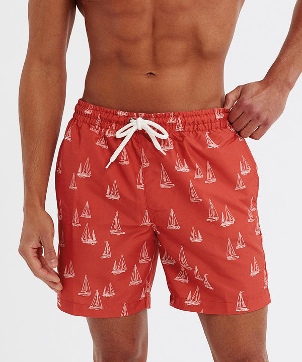 Washed Coral Nautical Design - Men's swim shorts Shorts Wombat Exclusives, Holiday Season, Resortwear, Sports & Leisure, Trousers & Shorts Schoolwear Centres