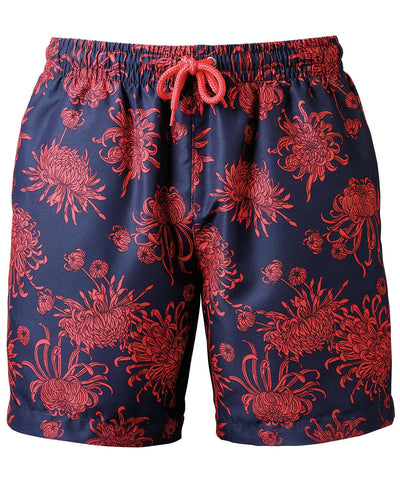 Navy/Coral Print - Men's swim shorts Shorts Wombat Exclusives, Holiday Season, Resortwear, Sports & Leisure, Trousers & Shorts Schoolwear Centres
