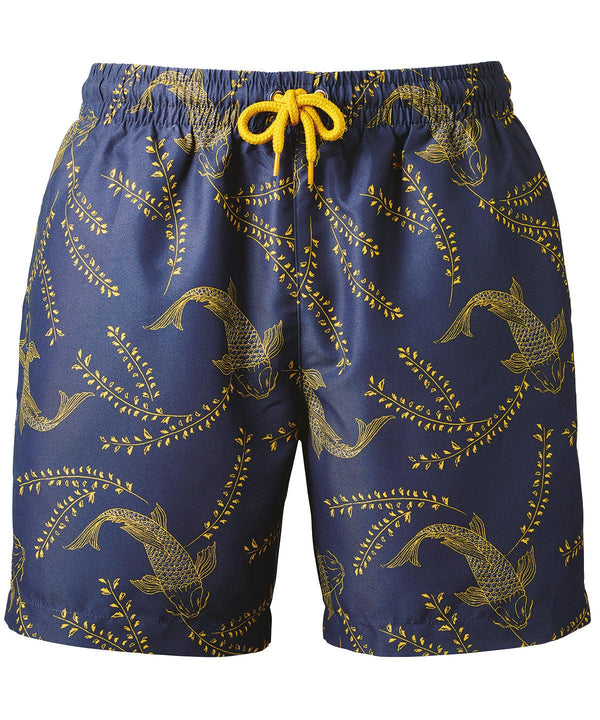 Navy/Mustard Leaf - Men's swim shorts Shorts Wombat Exclusives, Holiday Season, Resortwear, Sports & Leisure, Trousers & Shorts Schoolwear Centres