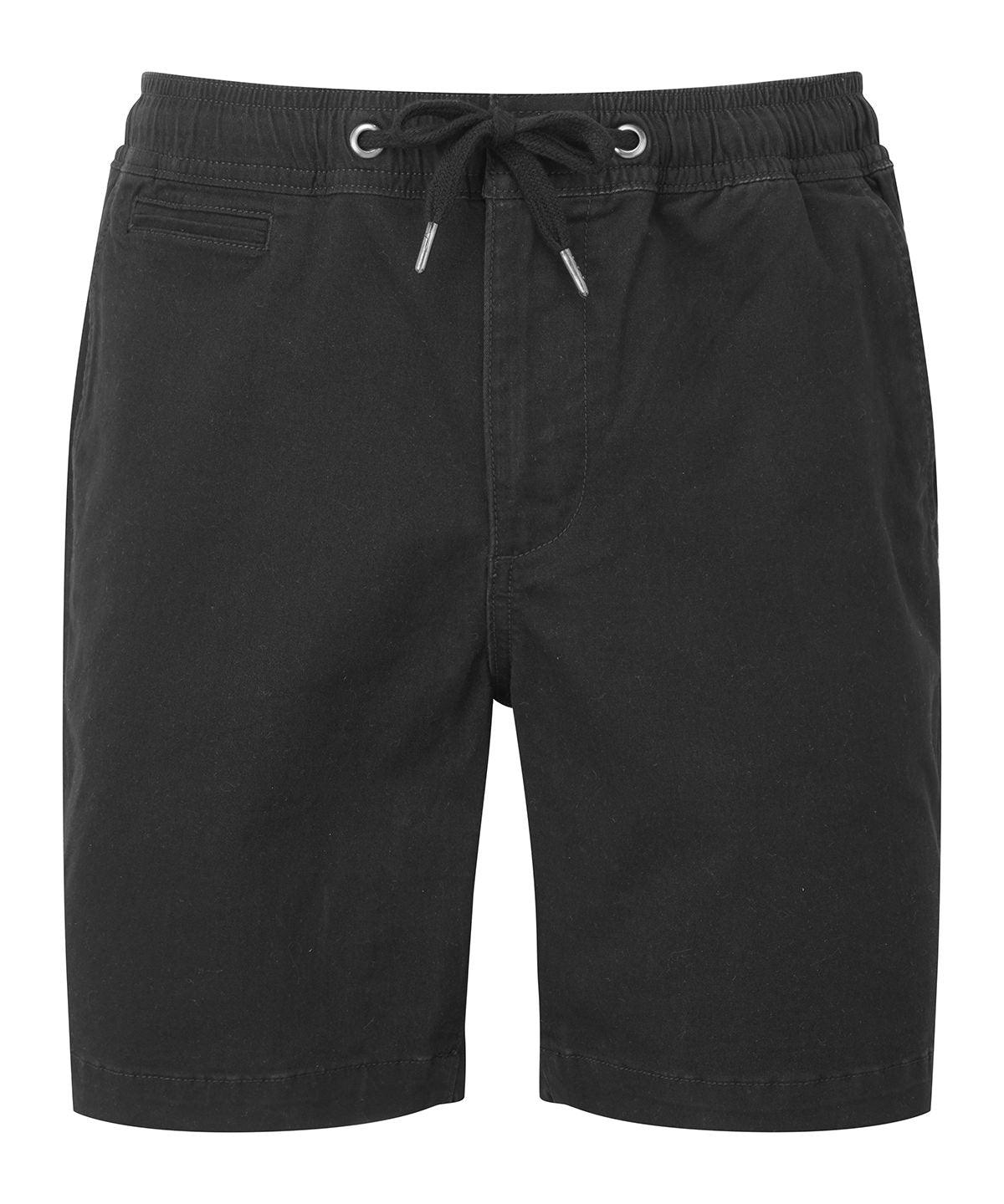 Black - Men’s drawstring chino shorts Shorts Wombat New Styles for 2023, Rebrandable, Trousers & Shorts Schoolwear Centres