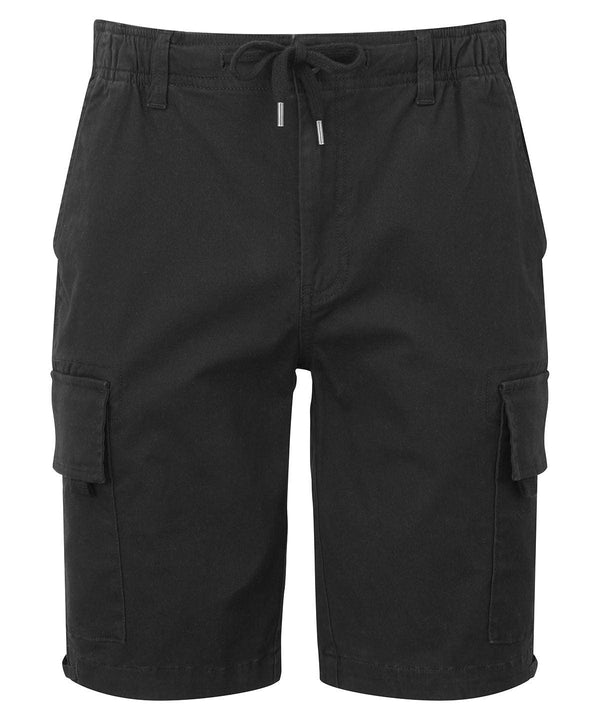 Black - Men’s drawstring cargo utility shorts Shorts Wombat New Styles for 2023, Rebrandable, Trousers & Shorts Schoolwear Centres