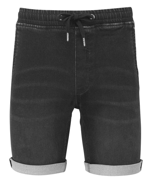 Black - Men’s denim drawstring shorts Shorts Wombat New Styles for 2023, Rebrandable, Trousers & Shorts Schoolwear Centres