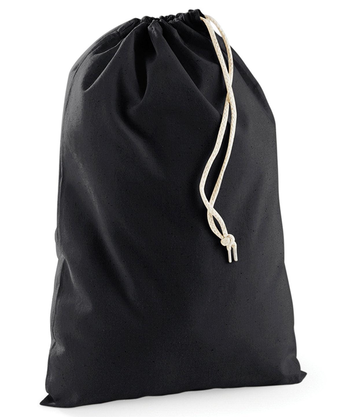Black - Cotton stuff bag Bags Westford Mill Bags & Luggage, New Colours for 2021 Schoolwear Centres