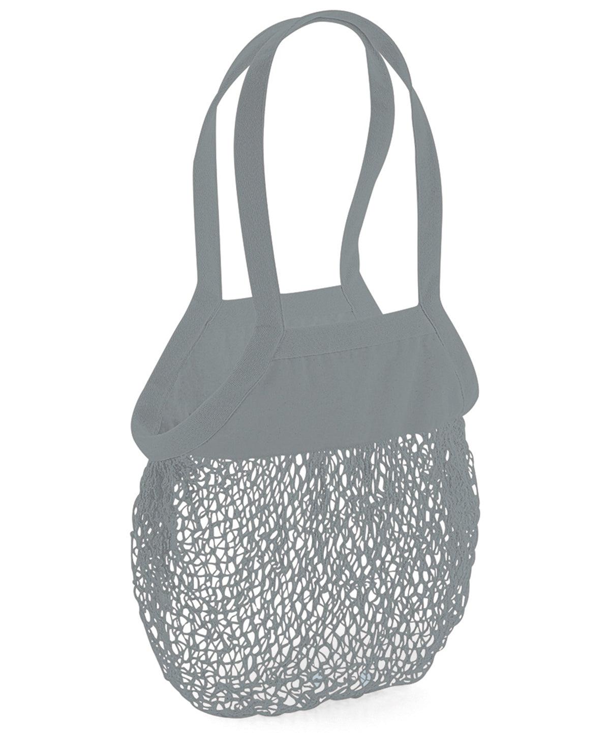 Pure Grey - Organic cotton mesh grocery bag Bags Westford Mill Bags & Luggage, New Colours For 2022, Organic & Conscious, Rebrandable Schoolwear Centres