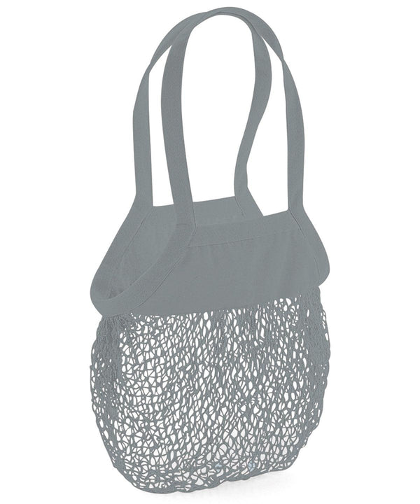Pure Grey - Organic cotton mesh grocery bag Bags Westford Mill Bags & Luggage, New Colours For 2022, Organic & Conscious, Rebrandable Schoolwear Centres