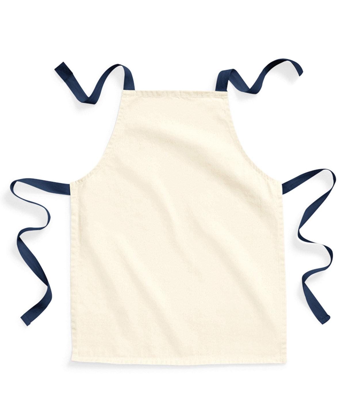 Natural/French Navy - Fairtrade cotton junior craft apron Aprons Westford Mill Aprons & Service, Junior, New Colours For 2022, Organic & Conscious, Workwear Schoolwear Centres
