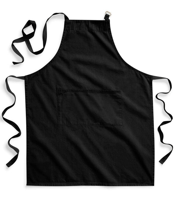 Black - Fairtrade cotton adult craft apron Aprons Westford Mill Aprons & Service, New Colours For 2022, Organic & Conscious, Workwear Schoolwear Centres