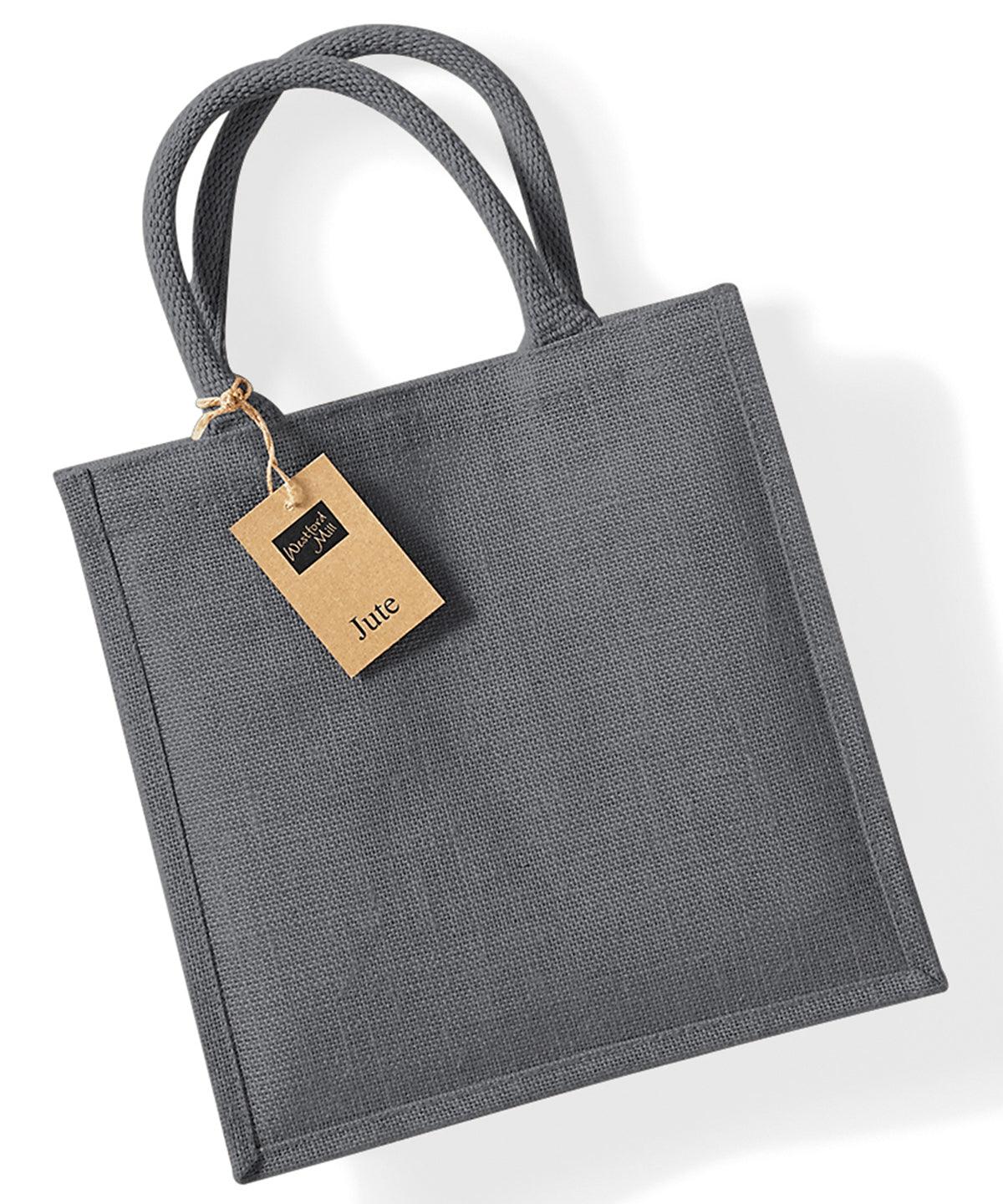 Graphite Grey/Graphite Grey - Jute midi tote Bags Westford Mill Bags & Luggage Schoolwear Centres