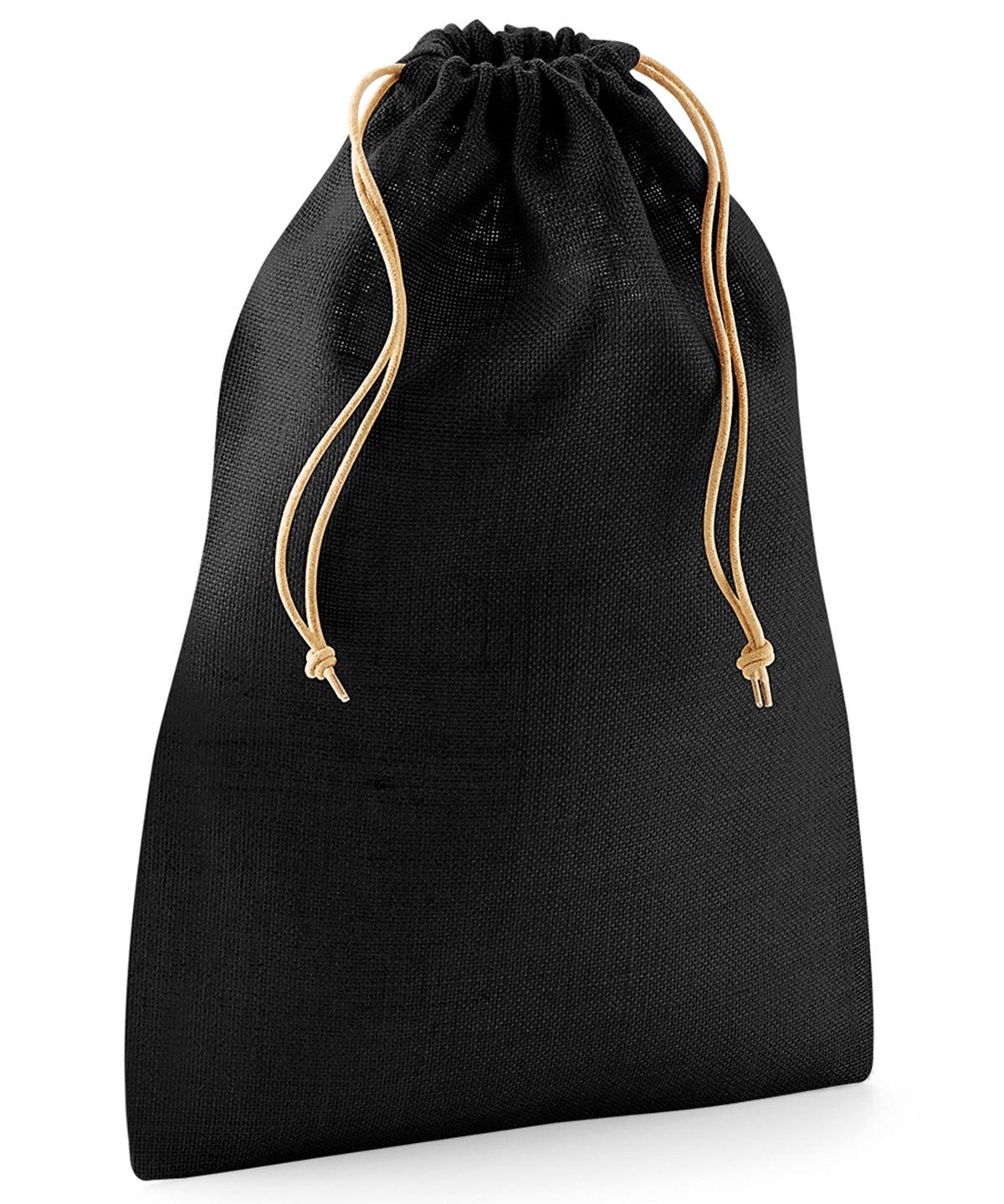 Black/Natural - Jute stuff bag Bags Westford Mill Bags & Luggage, New Colours for 2021 Schoolwear Centres