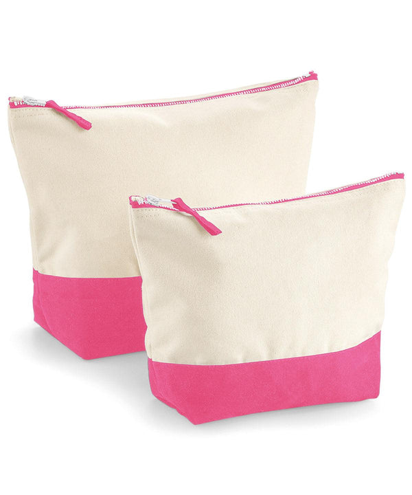 Natural/True Pink - Dipped base canvas accessory bag Bags Westford Mill Bags & Luggage, Gifting & Accessories Schoolwear Centres