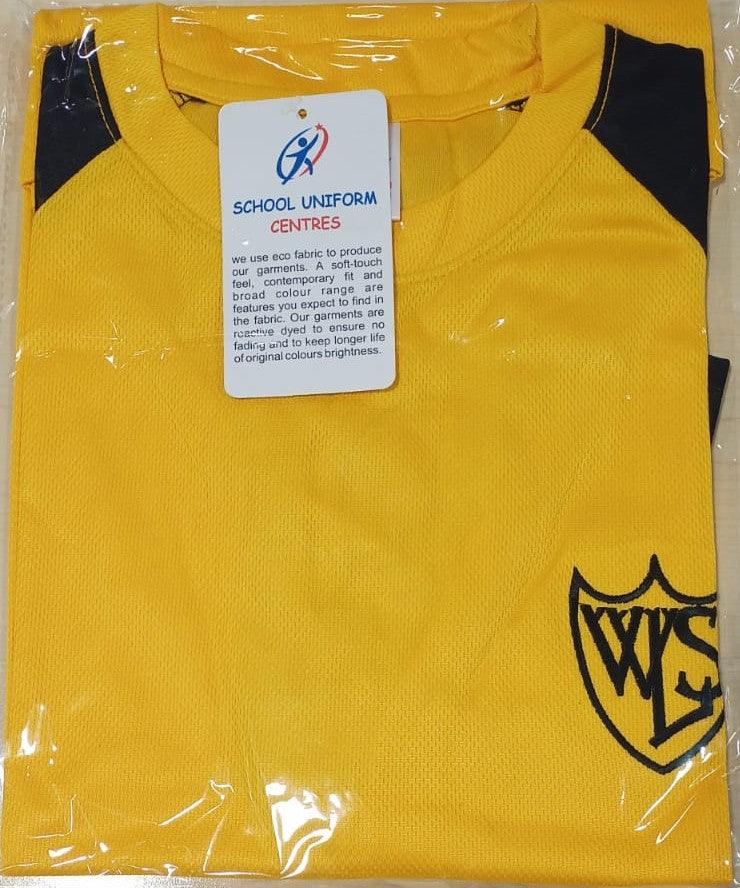 West Leigh School - Official New PE T-shirt (Gold/Black) with School Logo - £8.99 T-Shirts School Uniform Centres West Leigh Junior School, West Leigh Pinafore, West Leigh Primary School, Westborough Academy, Westborough Primary, westcliff, Westcliff High, whatsapp, Whitmore Primary, Wickford C of E Schoolwear Centres