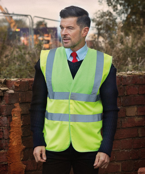 Red* - Hi-vis 2-band-and-braces waistcoat (HVW100) Safety Vests Yoko Must Haves, Personal Protection, Plus Sizes, Safety Essentials, Safetywear, Workwear Schoolwear Centres