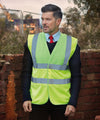 Purple Yoke/Yellow - Hi-vis 2-band-and-braces waistcoat (HVW100) Safety Vests Yoko Must Haves, Personal Protection, Plus Sizes, Safety Essentials, Safetywear, Workwear Schoolwear Centres