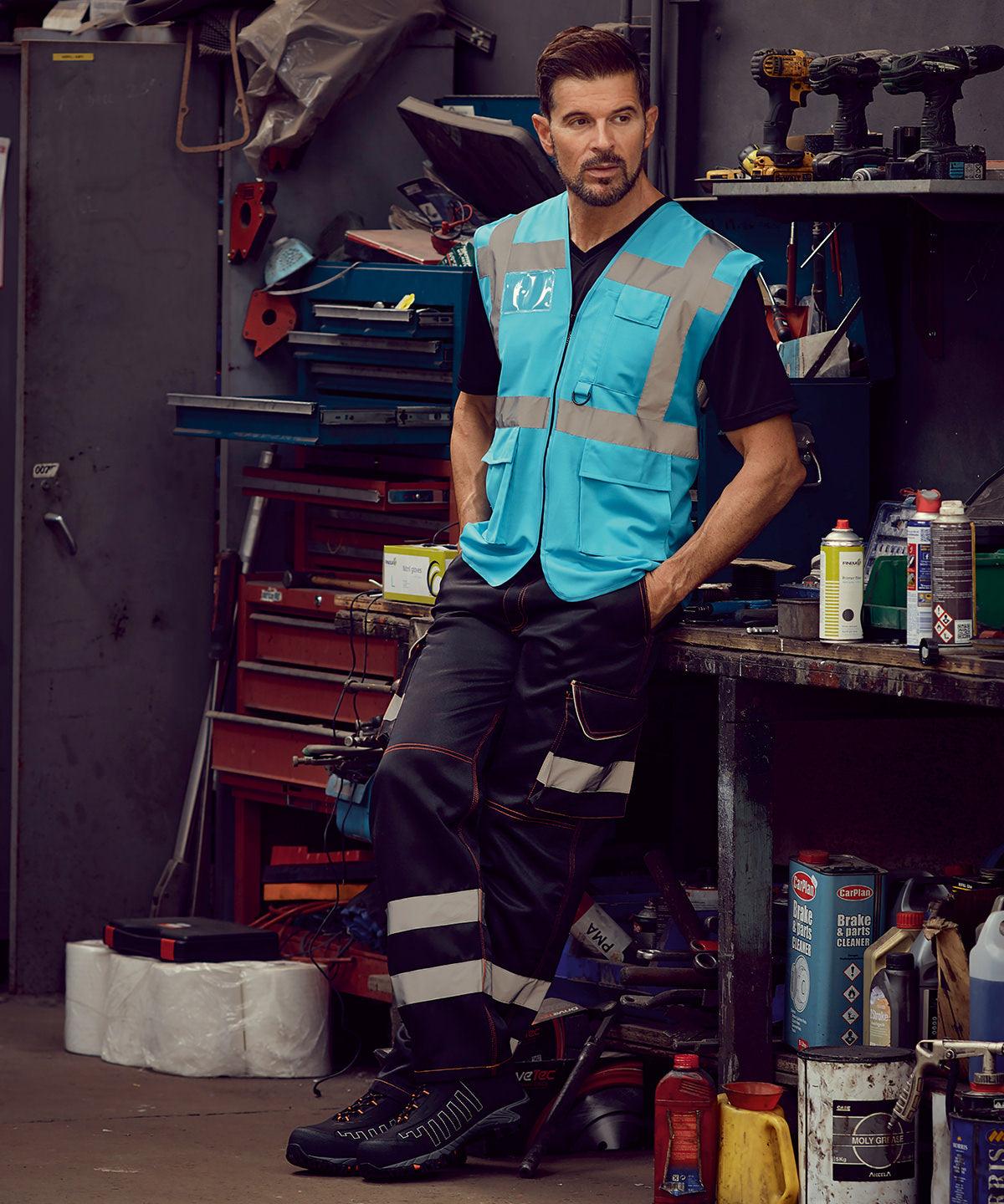 Purple - Multifunctional executive hi-vis waistcoat (HVW801) Safety Vests Yoko Must Haves, Personal Protection, Plus Sizes, Safety Essentials, Safetywear, Workwear Schoolwear Centres