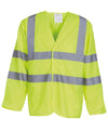 Yellow - Hi-vis long sleeve waistcoat (HVJ200) Safety Vests Yoko Plus Sizes, Safetywear, Workwear Schoolwear Centres