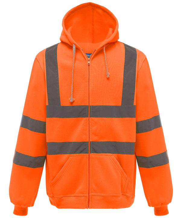Orange - Hi-vis zip hoodie (HVK07) Hoodies Yoko Hoodies, Must Haves, Plus Sizes, Safetywear Schoolwear Centres