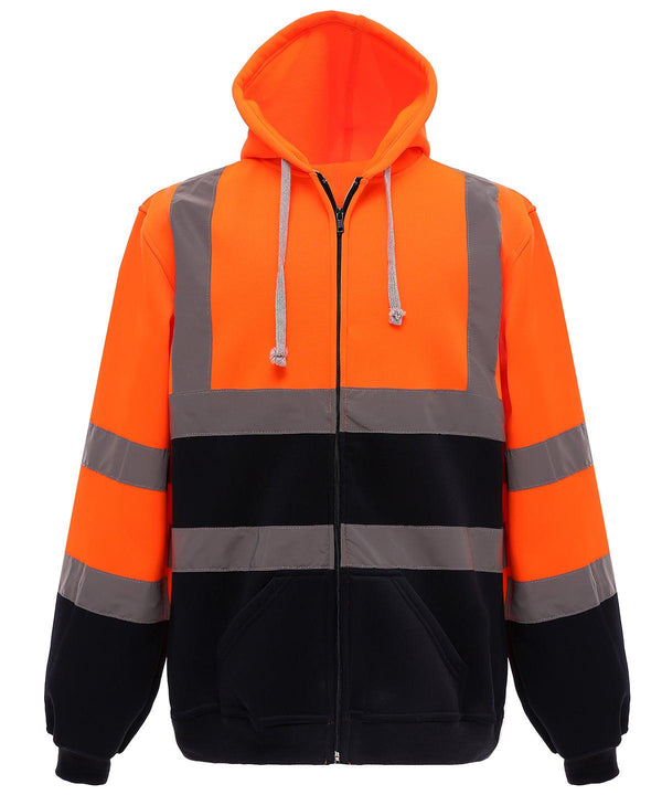 Orange/Navy - Hi-vis zip hoodie (HVK07) Hoodies Yoko Hoodies, Must Haves, Plus Sizes, Safetywear Schoolwear Centres