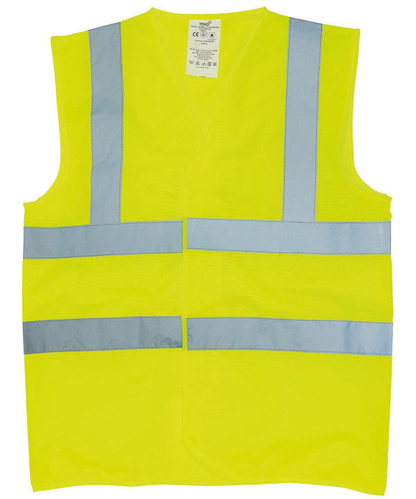 Yellow - Flame-retardant hi-vis sleeveless waistcoat (HVW100FR) Safety Vests Yoko Plus Sizes, Safety Essentials, Safetywear, Workwear Schoolwear Centres