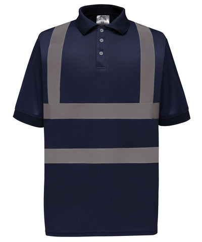 Navy - Hi-vis short sleeve polo (HVJ210) Polos Yoko Must Haves, Plus Sizes, Polos & Casual, Safetywear, Workwear Schoolwear Centres