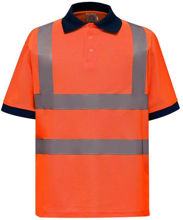 Orange - Hi-vis short sleeve polo (HVJ210) Polos Yoko Must Haves, Plus Sizes, Polos & Casual, Safetywear, Workwear Schoolwear Centres