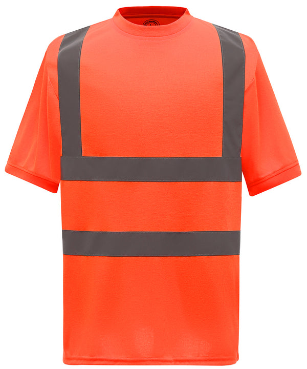 Orange - Hi-vis short sleeve t-shirt (HVJ410) T-Shirts Yoko Must Haves, Plus Sizes, Safetywear, Workwear Schoolwear Centres