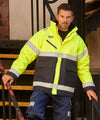 Yellow/Navy - Hi-vis Fontaine storm jacket (HVP309) Jackets Yoko Plus Sizes, Safetywear, Workwear Schoolwear Centres