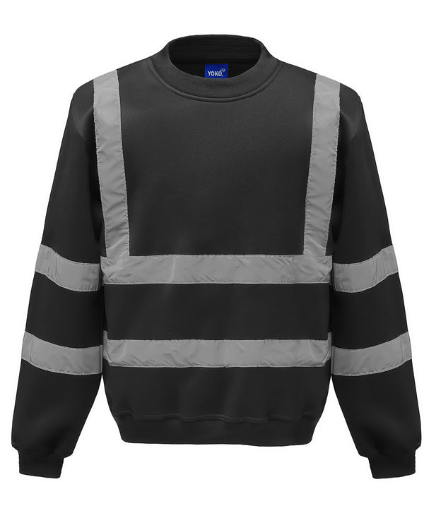 Black - Hi-vis sweatshirt (HVJ510) Sweatshirts Yoko Must Haves, New Colours for 2021, Plus Sizes, Safetywear, Sweatshirts, Workwear Schoolwear Centres