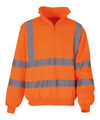 Orange - Hi-vis ¼ zip sweatshirt (HVK06) Sweatshirts Yoko Plus Sizes, Safetywear, Sweatshirts, Workwear Schoolwear Centres