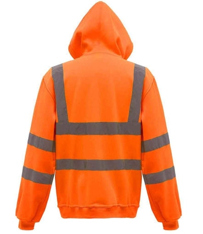 Yoko Hi-Vis Zip Hoodie | Orange Hood Yoko hi-vis, Hi-vis Adult, Hi-vis Reflective Border Kids Waistcoat, Hi-vis Tops, Hi-Viz Premium P.E. Bag, style-yk032, workwear, Yoko Schoolwear Centres