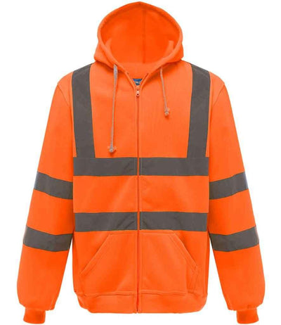 Yoko Hi-Vis Zip Hoodie | Orange Hood Yoko hi-vis, Hi-vis Adult, Hi-vis Reflective Border Kids Waistcoat, Hi-vis Tops, Hi-Viz Premium P.E. Bag, style-yk032, workwear, Yoko Schoolwear Centres