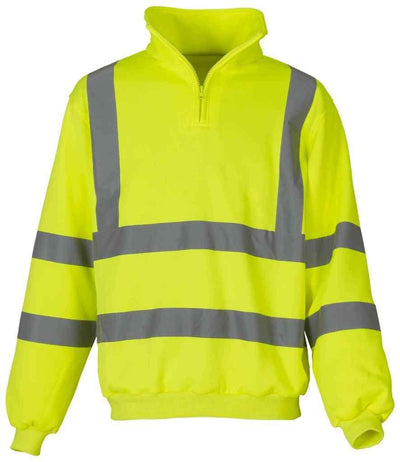 Yoko Hi-Vis Zip Neck Sweatshirt | Yellow Sweatshirt Yoko hi-vis, Hi-vis Adult, Hi-vis Reflective Border Kids Waistcoat, Hi-vis Tops, Hi-Viz Premium P.E. Bag, style-yk033, workwear, Yoko Schoolwear Centres