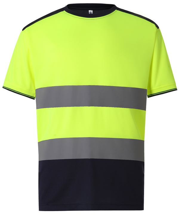 Yellow/Navy - Hi-vis two-tone t-shirt (HVJ400) T-Shirts Yoko New For 2021, New Styles For 2021, Plus Sizes, Safetywear, T-Shirts & Vests, Workwear Schoolwear Centres