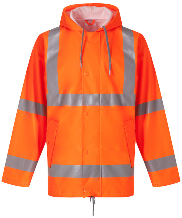 Orange - Hi-vis soft flex breathable U-dry jacket (HVS450) Jackets Yoko New For 2021, New Styles For 2021, Plus Sizes, Safetywear, Workwear Schoolwear Centres